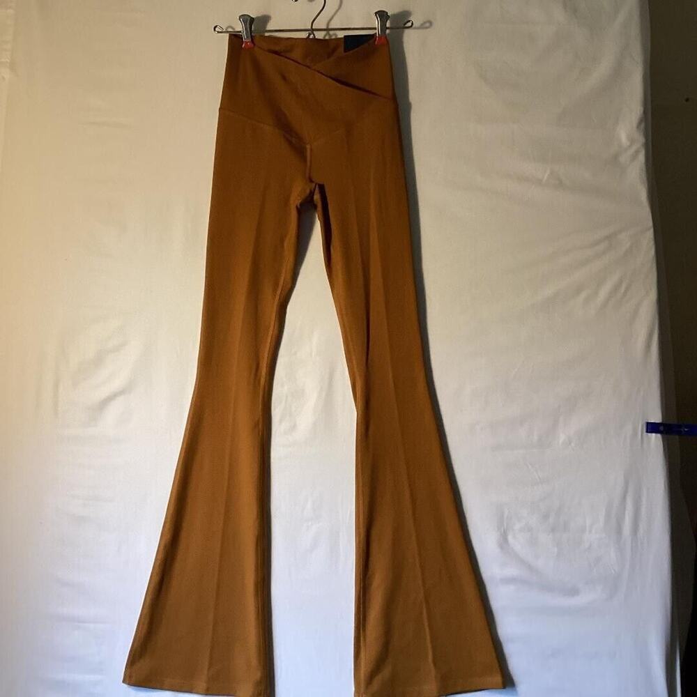 DSG Momentum Womens Wrap Waist Crossover Hi Rise Flare Tight 2XS Golden Chestnut
